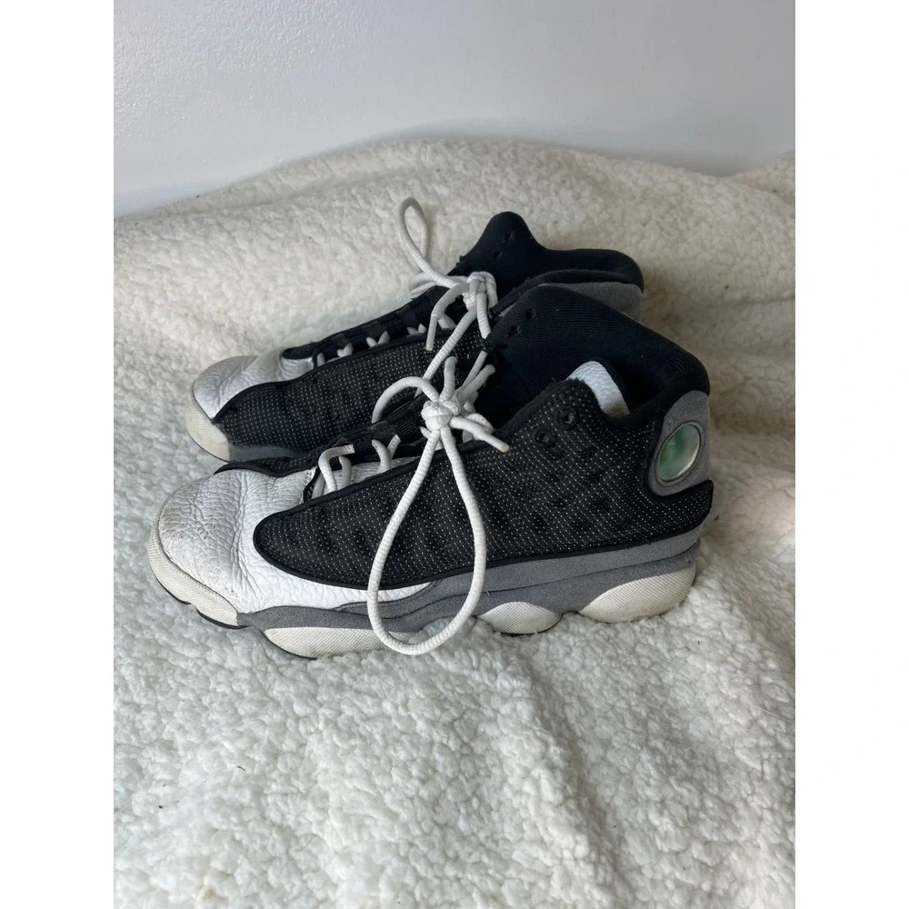 Jordan 13 Retro Black Flint Sneakers 884129-060 Mens Size 5.5Y Grey White